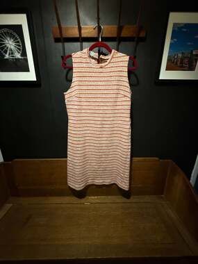 Vintage Lorac Originals Division of Lady Carol Sleeveless Striped Knit Shift Dre